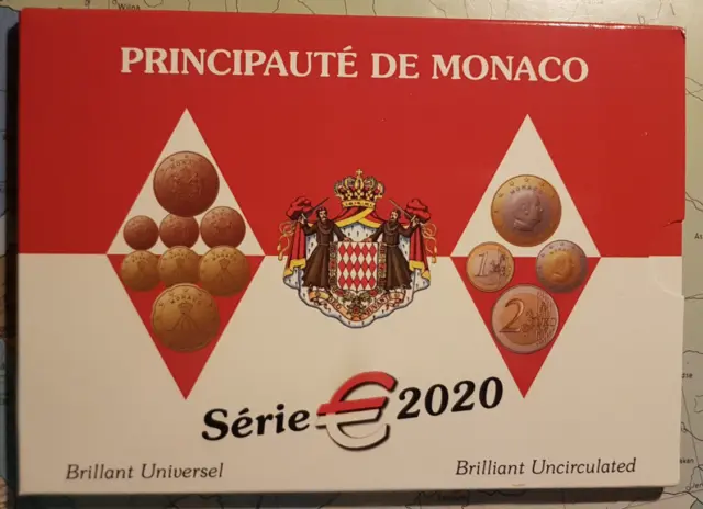 !!!Ohne Münzen!!! Monaco 2020 Leeres Kursmünzenset !!!Ohne Münzen !!!