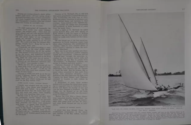 1939 Sailing in CHESAPEAKE BAY magazine article, sail boats, history etc