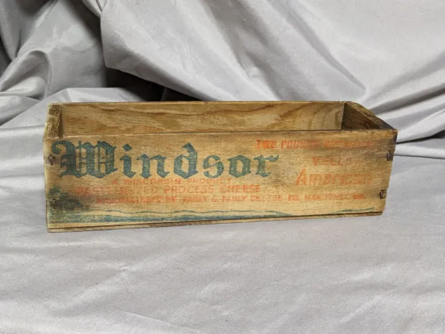 Antique Wooden Windsor Yellow American Cheese Box, Rustic, Kitchen, Primitive