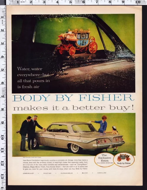 1961 Vintage Print Ad Body by Fisher Car