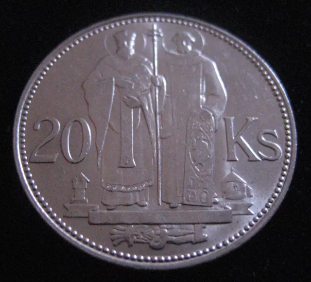 Mds Slowakei Slovakia 20 Kronen 1941 "St. Kyrill & St. Methodius", Silber  #E