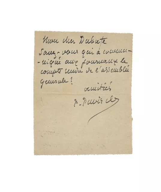 Puvis de CHAVANNES / Lettre autographe signée / Peinture / Dubufe / 1890 / Paris