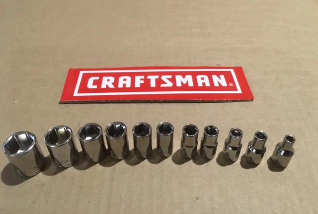 Set Of (8) Craftsman 1/4" Drive Sae Deep Sockets New For Ratchet Wrenches 8Pc