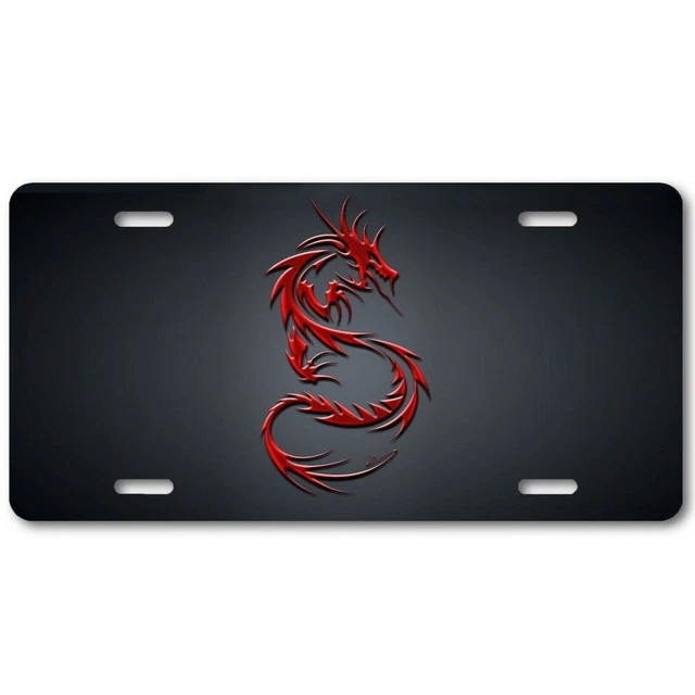 RED DRAGON license plate art aluminum car tag collectible
