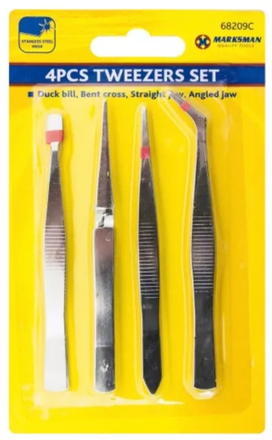 Precision Tweezers Set Angled Craft Household Model making Art Sewing