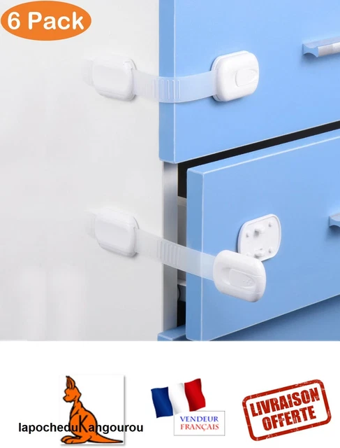 Lot de 6] BOOTWO Bloc Porte Securite Bebe,Bébé de Sécurité  Verrouillage,Sécurité Bébé Placard Bloque Porte,Securite Porte  Enfant,Sécurité Enfant Tiroir Armoires Verrous Cabinet de Sécurité,Blanc :  : Bébé et Puériculture