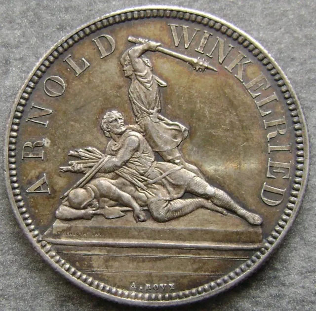 Suisse - Très rare Module de 5 francs 1861 Tir de Nidwald (6.000 ex) KM#56 - SUP