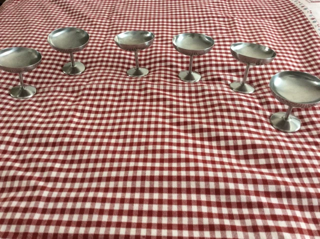Lot De 6 Coupes à Glace Vintage En Inox 18/10 – Made In France, état D'occasion