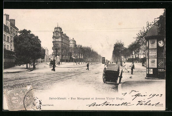 CPA Saint-Mande, Rue Mougenot et Avenue Victor Hugo