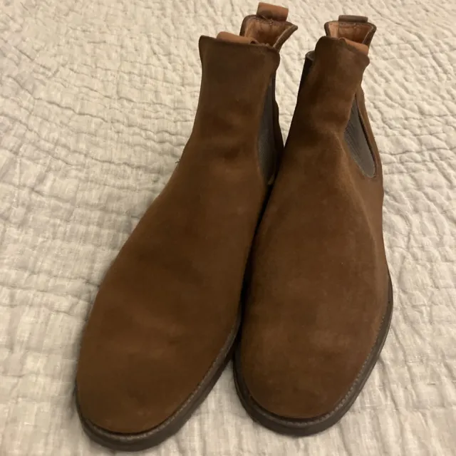 GRENSON FOOTMASTER CHELSEA Boots Light Brown Suede Pull On UK 9 EU 43 ...
