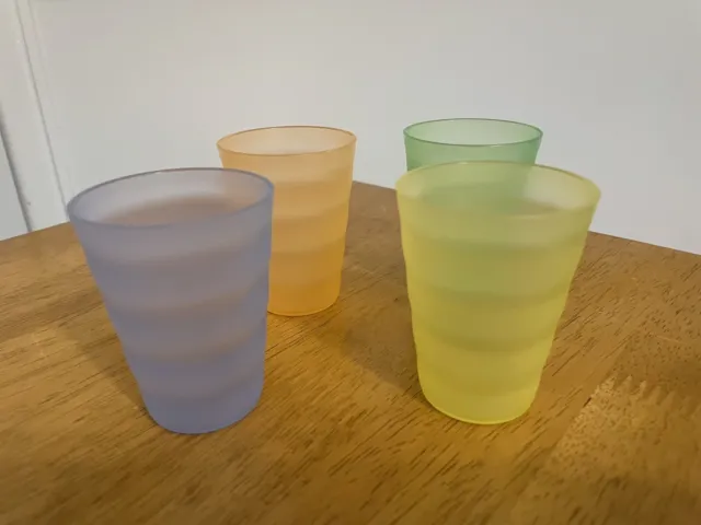 Tupperware Miniature Vintage Cups 4080A Multicolor 4PCS 72ml Plastic