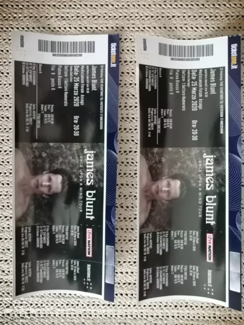 Biglietti Concerto JAMES BLUNT 2022 (2 Biglietti)