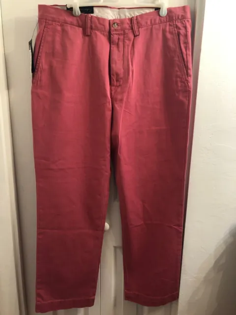 Polo Ralph Lauren Classic Salmon Pink Chino Pants Mens Size 34X30 Cotton NWT