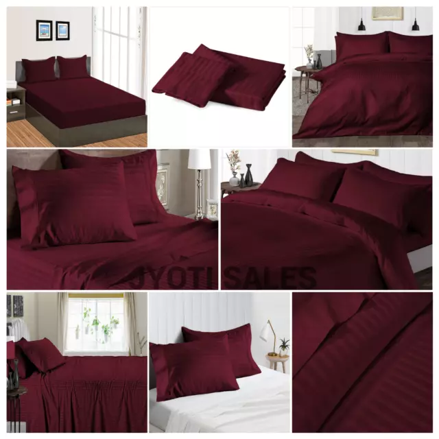 Wine Stripes Royal Bedding 1000 TC OR 1200 TC 100% Cotton Choose Item