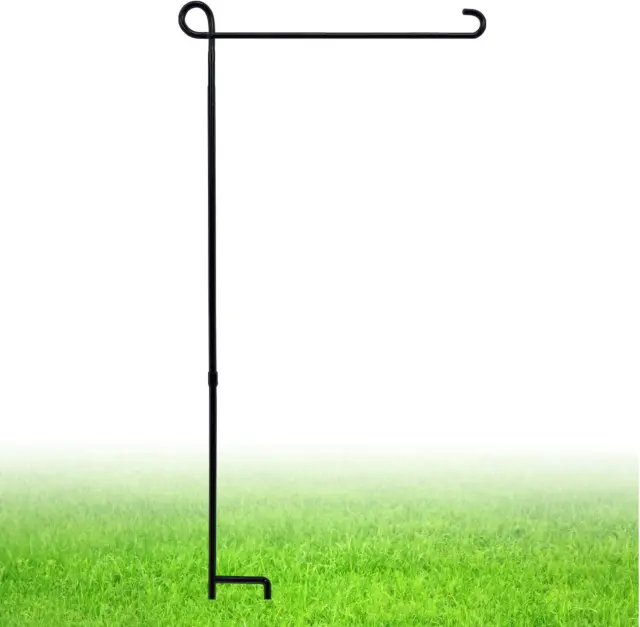 Garden Flag Stand, Thickened Pole Sturdy Straight Premium Metal Yard Flag Holder