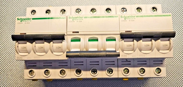 SCHNEIDER ELECTRIC iC60N 20A   3 Stück Sicherungsautomat  3-polig