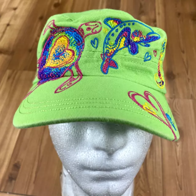 Kid Tees Green Mote Aquarium Sea Turtle Dolphin Seahorse Army Hat YOUTH OSFA