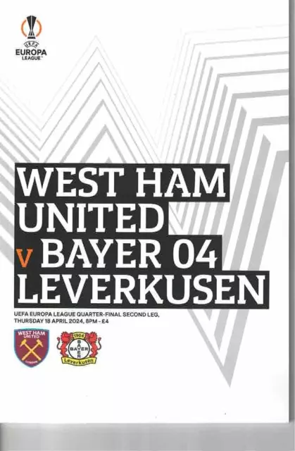 Fussball-Programmheft   23/24   EL   West Ham United - Bayer 04 Leverkusen