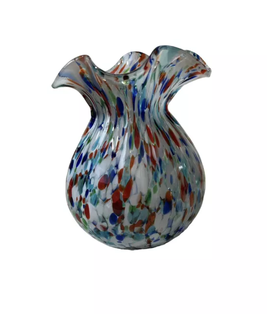 Vintage Italian Murano Vase Glass Multi Color