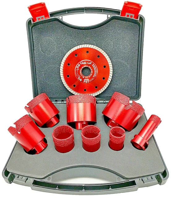 ZNXIMER Diamant Fliesenbohrer Set 10-teilig - 6-50mm Für Porzellan, Granit, Marmor