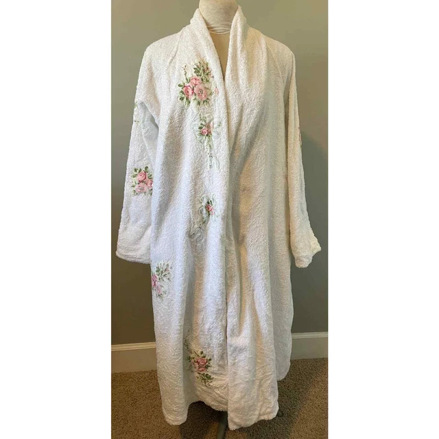VINTAGE VICTORIAS SECRET Gold Label Terry Cloth Robe M / L Cottagecore