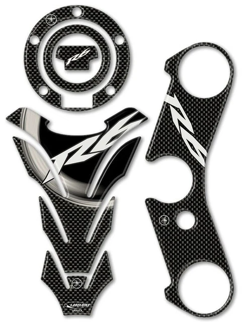 Autocollant 3D Carbone Labelbike Pour Réservoir Moto - Compatible BMW R1250RS, Résiné Main Made In Italy