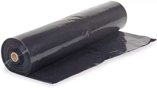 - Black Plastic Sheeting - 10 Mil - (5' X 100') - Black Plastic Tarp, Polyethyle