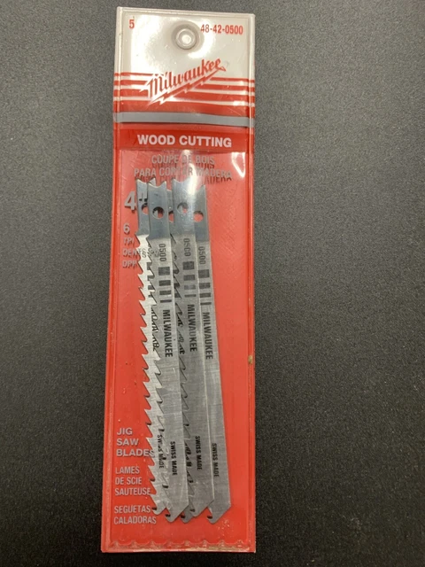 Milwaukee 48-42-0500 4-Inch High Speed Universal Jig Saw Blade 6 TPI 5-Pack
