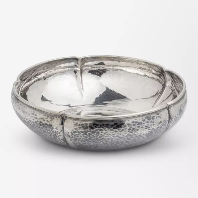 Hand Hammered Lobed Sterling Arts and Crafts Bowl by The Kalo Shop