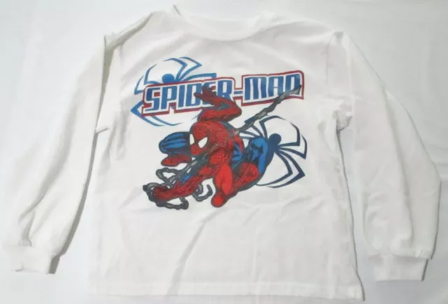 Marvel Official The Amazing Spiderman T-Shirt Kids 6 White Long Sleeve