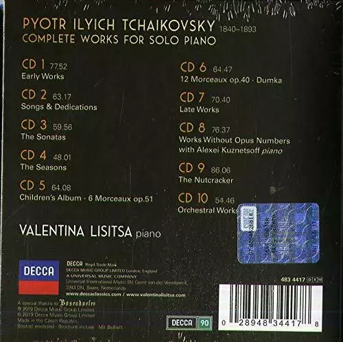 Tchaikowsky-Complete Works For Solo Piano - Lisitsa,Valentina  10 Cd Neuf 2