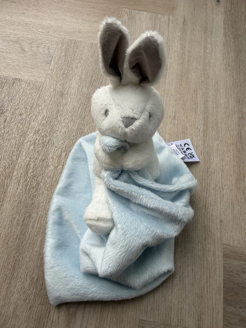 THE LITTLE WHITE Company Bunny Rabbit Pale Blue Baby Comforter Soft Toy ...