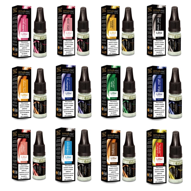 10X10ML SMOKNIC PREMIUM E Liquid Refills E Cig 6,11,18Mg Vape Juice E Liquid  Tpd £19.99