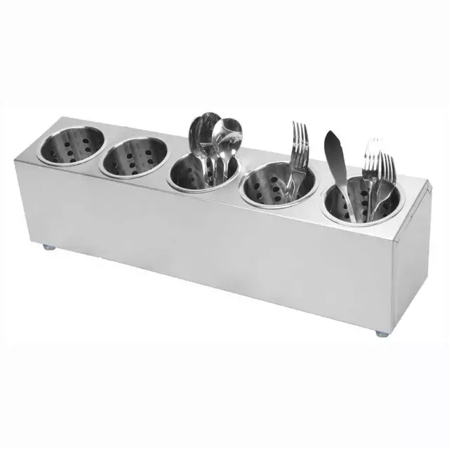 SOGA 18/10 Stainless Steel Commercial Conical Utensils Cutlery Holder with 5 Hol