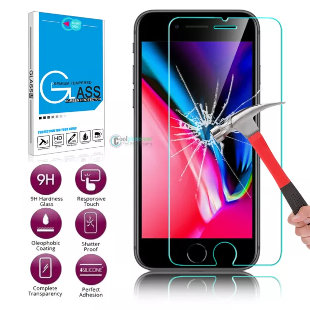 9H Scratch Resist Tempered Glass Screen Protector For iPhone XS MAX XR 8 7 6 PA