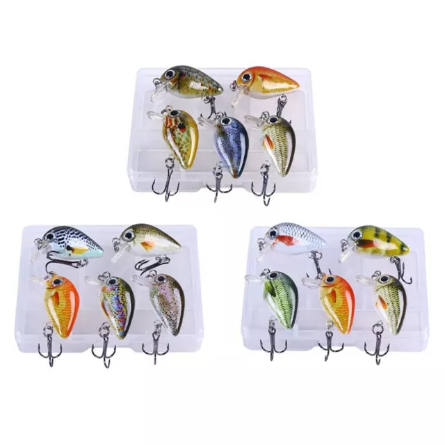 5 Colour/Box Mini Floating Crank Baits Pike Perch Trout Lures Fishing Kits 2.7cm