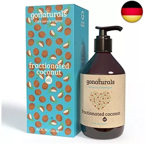 GoNaturals Fraktioniertes Kokosöl Bio - 250ml - Hochwertiges 100% Kokosöl f