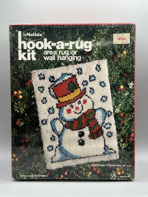 Kit de alfombras de colección Malina muñeco de nieve gancho A invierno sonrisa #43/02 kit sin abrir 20x27
