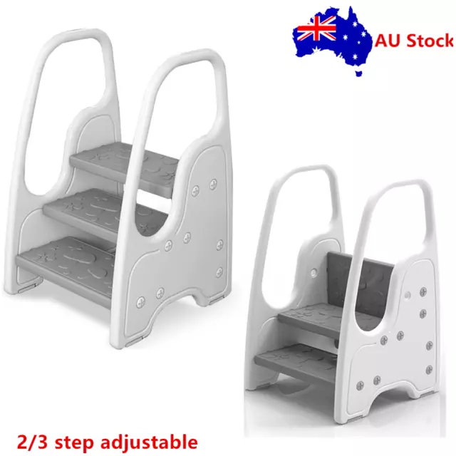 Toddler Step Stool 3 Steps Ladder Tower Kids Bathroom Sink Counter Kitchen Stand