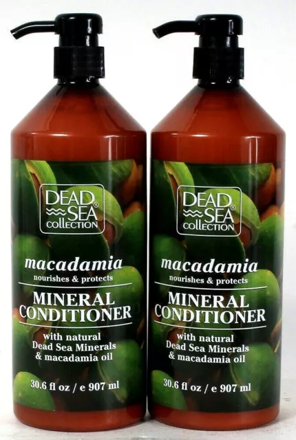 2 Bottles Dead Sea Collection 30.6 Oz Macadamia Oil Nourish Mineral Conditioner