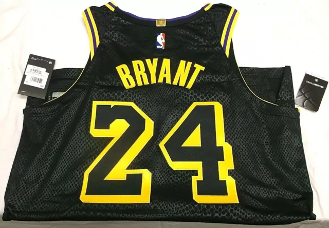 2017 Nike Kobe Bryant Black Mamba LA Lakers City Edition Jersey XXL 56  Snake NBA
