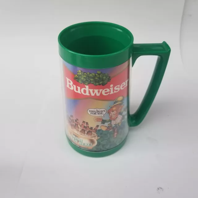 Vintage Budweiser Plastic Beer Mug Stein Leprechaun This Buds For You 1986 '80s
