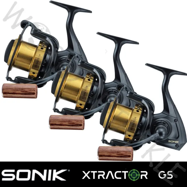 SONIK XTRACTOR 5000 GS Reel x3 Mini Big Pit Reel Carp Coarse Fishing Gold  Spool £109.95 - PicClick UK