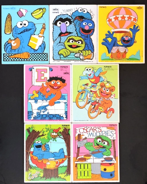 7-vtg-playskool-wood-tray-puzzles-muppets-70-s-80s-jim-henson-sesame
