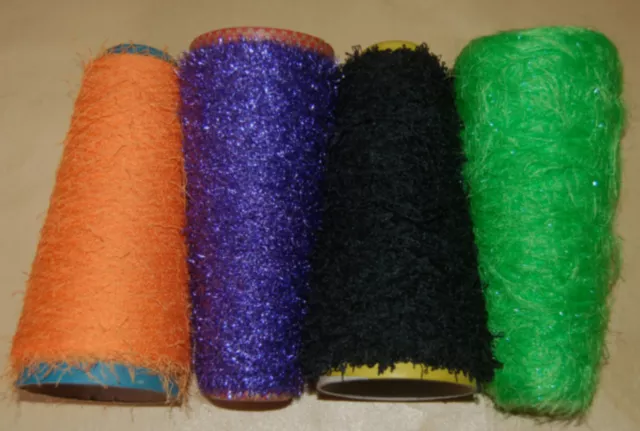 Pack  Of  Four  Cones  Assorted  Decorative  Hand / Machine Knitting  Yarns  "A"