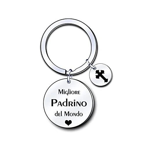 LUODAN Regali di Padrino,Regalo Portachiavi in Acciaio inossidabile (l5r)