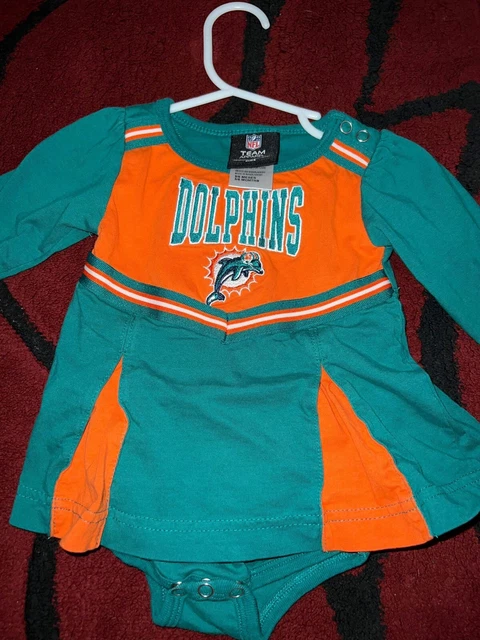 Miami Dolphins NFL Baby Outfit Cheer Skirt Cheerleader Outfit 3-6 mo