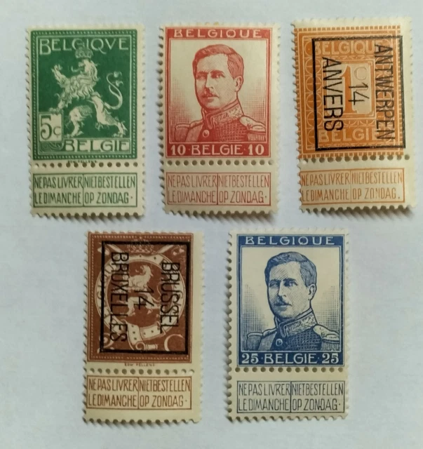 Timbres Belgique Neuf