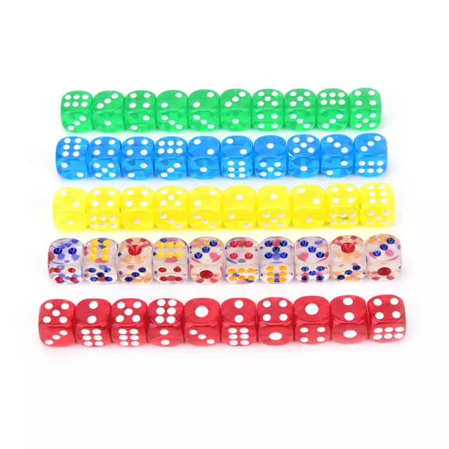 13mm 10Pcs transparent six sided spot dice toys D6 RPG role playing game*$6