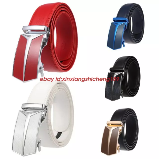 Men Women Real Leather Belt Ratchet Belts Automatic Buckle Belts Strap Belts New